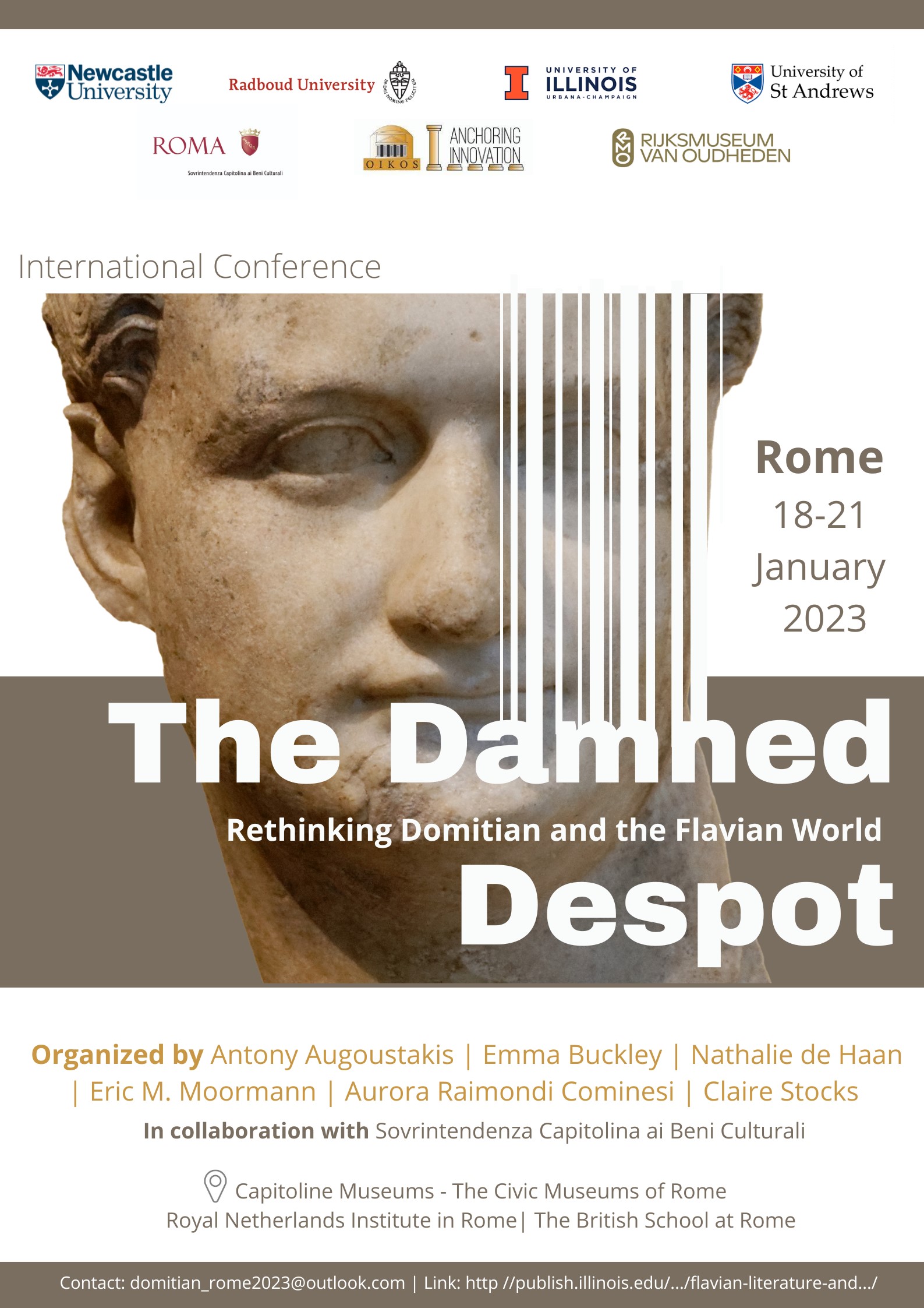 Poster for "The Damned Despot: Rethinking Domitian and the Flavian World"