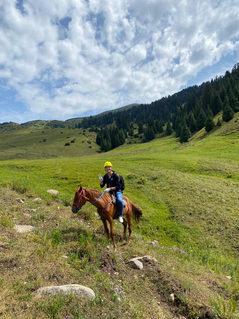 Student on horseback during study abroad trip