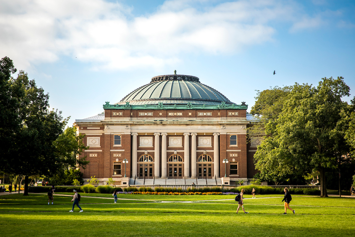 View of the main quad on campus 