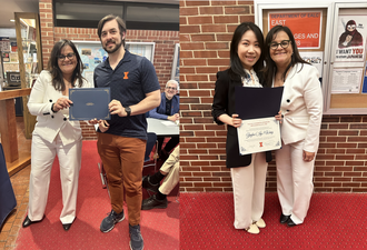 Left: SLCL director with Rurik Tywoniw; Right: SLCL director with Yuefan (Ivy) Wang