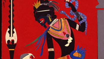 Romare Bearden’s Circe, 1977; collage, paper, foil, paint, and graphite on fiberboard. 