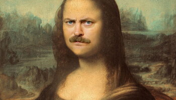ron swanson as mona lisa