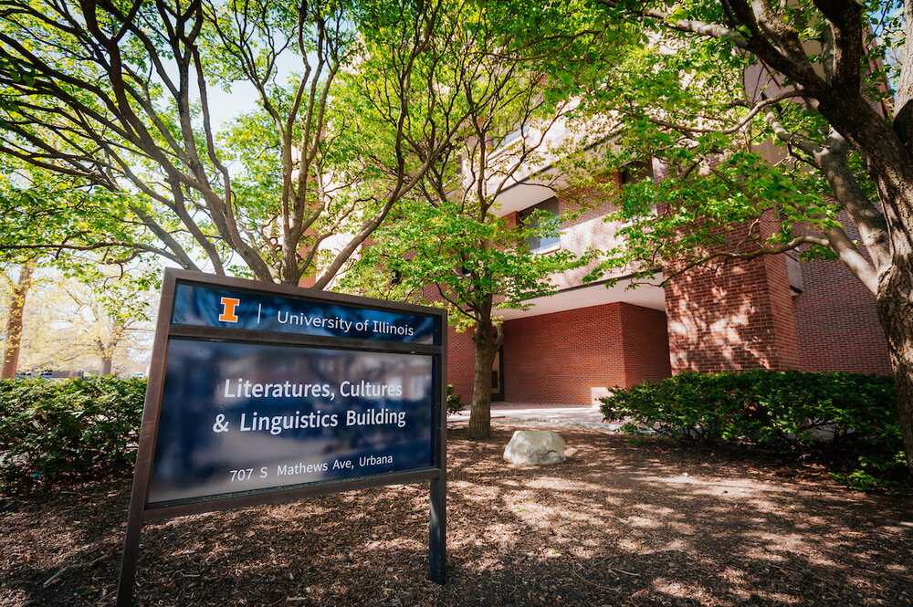 Literatures, Cultures & Linguistics Building sign