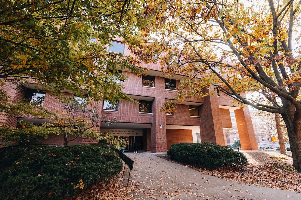 Fall view of Literatures, Cultures & Linguistics Building
