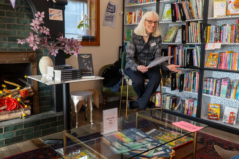 Carol Saller speaks at her book launch in The Literary 