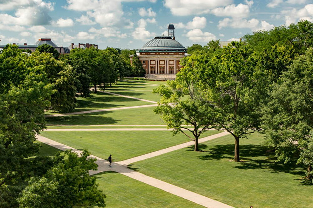Aerial shot of U of I campus