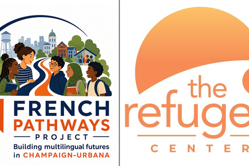 Left: French Pathways logo; right: The Refugee Center logo