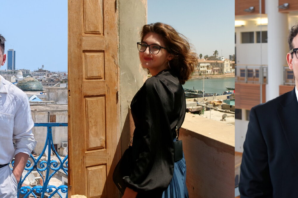 Collage of three students