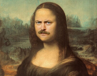 ron swanson as mona lisa