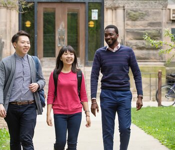 International students in front of Altgeld Hall.