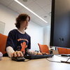 Student using desktop computer