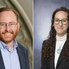 Headshots of man (left) and woman (right)