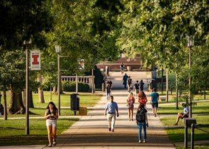 A new year begins on the campus of the University of Illinois Urbana-Champaign as students head to the first classes of the day for the fall semester (from Fall 2021)
