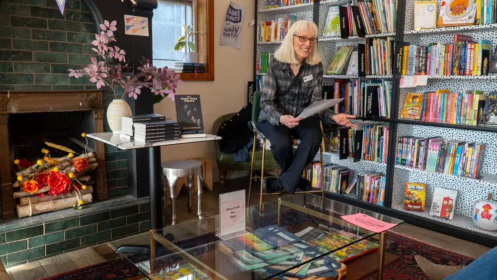 Carol Saller speaks at her book launch in The Literary 