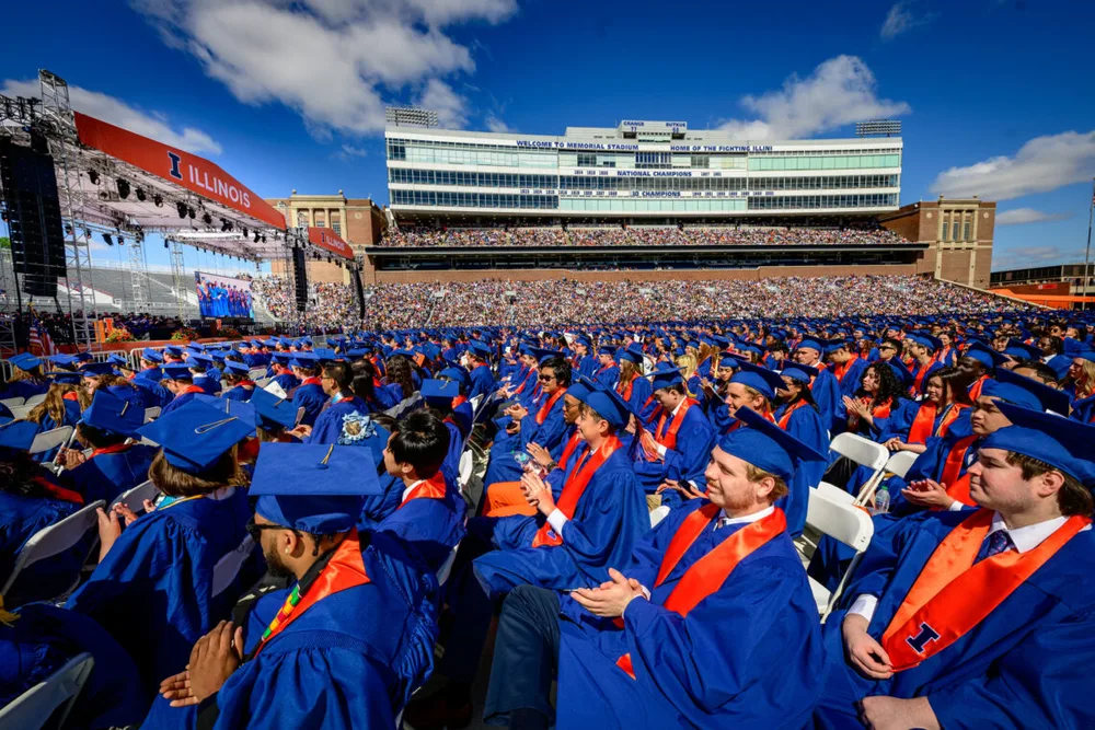 Students at Illinois commencement