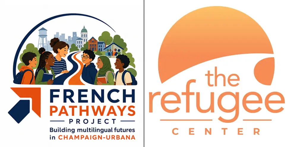 Left: French Pathways logo; right: The Refugee Center logo