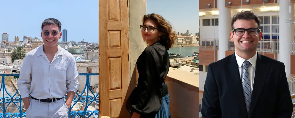 Collage of three students