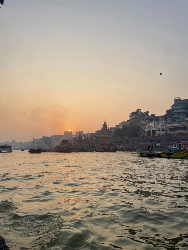 The Ganges River in Varanesi at sunset