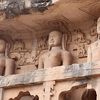 Ancient Jain statues carved out of rock found in Gwalior, Madhya Pradesh, India. (Stock image)