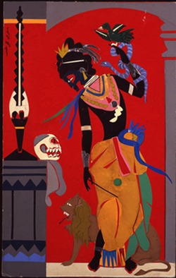 Romare Bearden’s Circe, 1977; collage, paper, foil, paint, and graphite on fiberboard