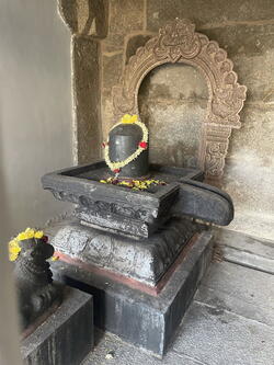 Stone sculpture with flower crown
